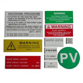 PV Label For Warning